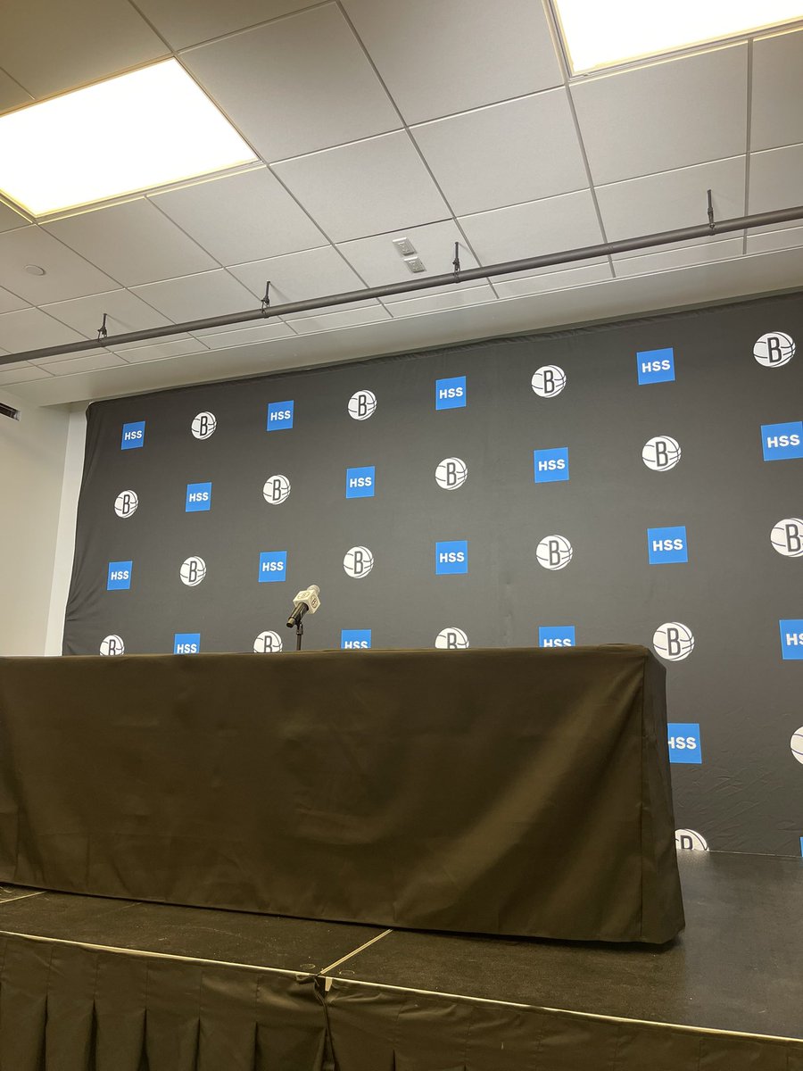 Getting ready for the #Nets end-of-season media availability sessions with General Manager Sean Marks, Head Coach Jordi Fernández and select players.