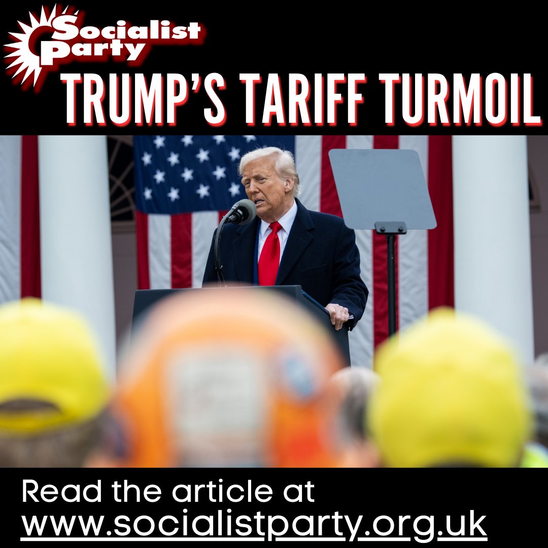 Trump's tariff turmoil
socialistparty.org.uk/articles/13783…

Hannah Sell analyses Trump's tariffs and world economic instability, the consequences of a global trade war, Trump facing working-class struggle at home, and the need for a socialist alternative to the rotten capitalist system.