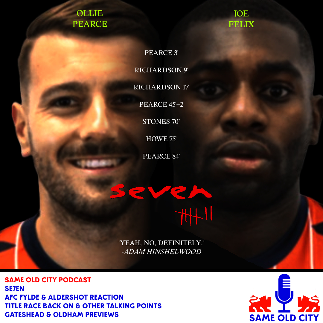 Same Old City Podcast (@sameoldcitypod) on Twitter photo NEW EPISODE: Se7en
Includes:
7⃣ City's magnificent seven v Aldershot
🌊 Coasting to victory at Fylde
🐝 Bees are falling apart? Title race back on?
🐰 Gateshead & Oldham previews
Listen now 👇
Spotify: open.spotify.com/episode/6AMUBP…
Apple: podcasts.apple.com/gb/podcast/se7…
#ycfc NEW EPISODE: Se7en
Includes:
7⃣ City's magnificent seven v Aldershot
🌊 Coasting to victory at Fylde
🐝 Bees are falling apart? Title race back on?
🐰 Gateshead & Oldham previews
Listen now 👇
Spotify: open.spotify.com/episode/6AMUBP…
Apple: podcasts.apple.com/gb/podcast/se7…
#ycfc