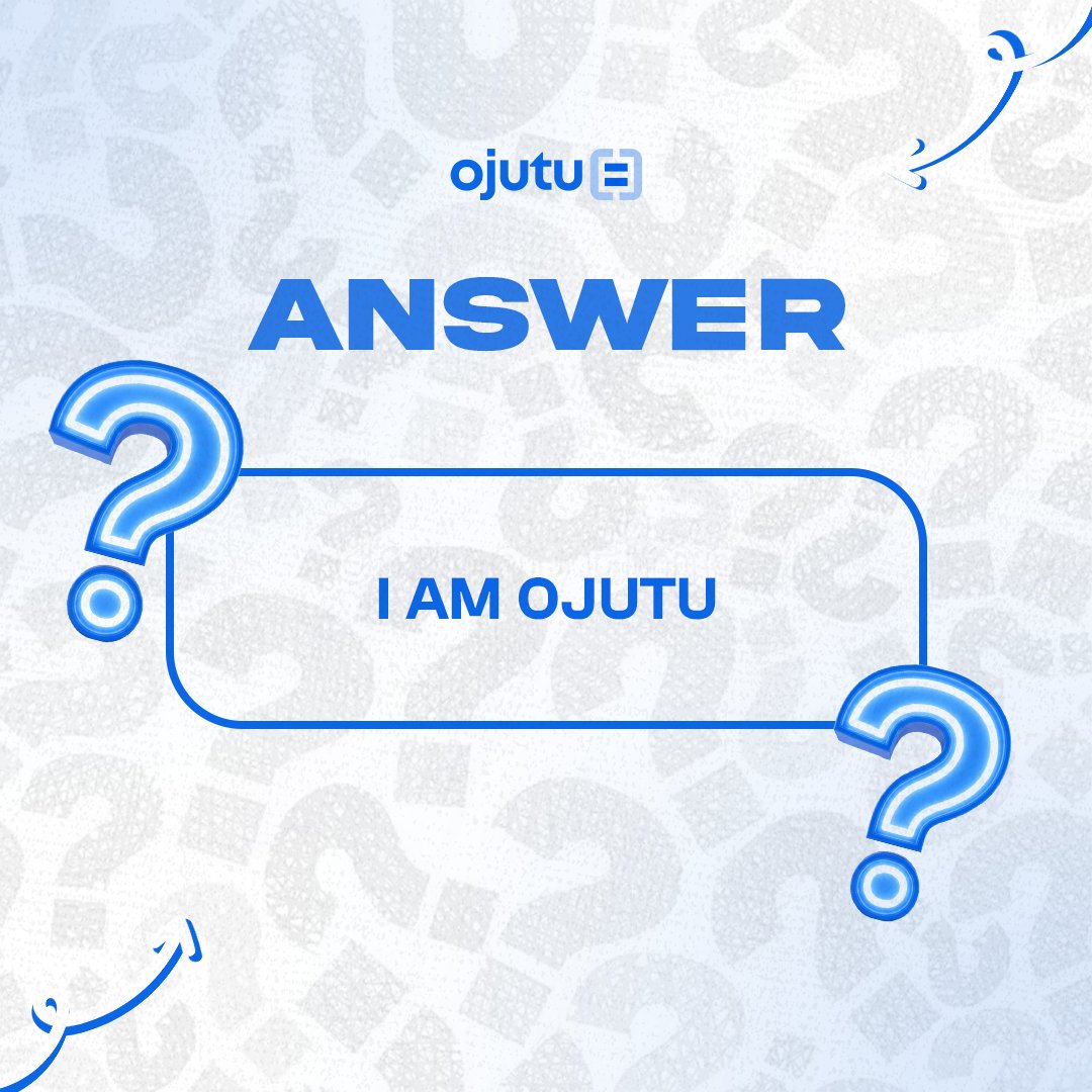 Ojutu_Inc's tweet image. The answer to the puzzle is finally revealed: I AM OJUTU! #RiddleAnswer #TechTrivia #CodingCommunity #PuzzleSolved #IAmOjutU #TechPuzzles #BrainTeasers #GamingTech #Innovation #ProblemSolving