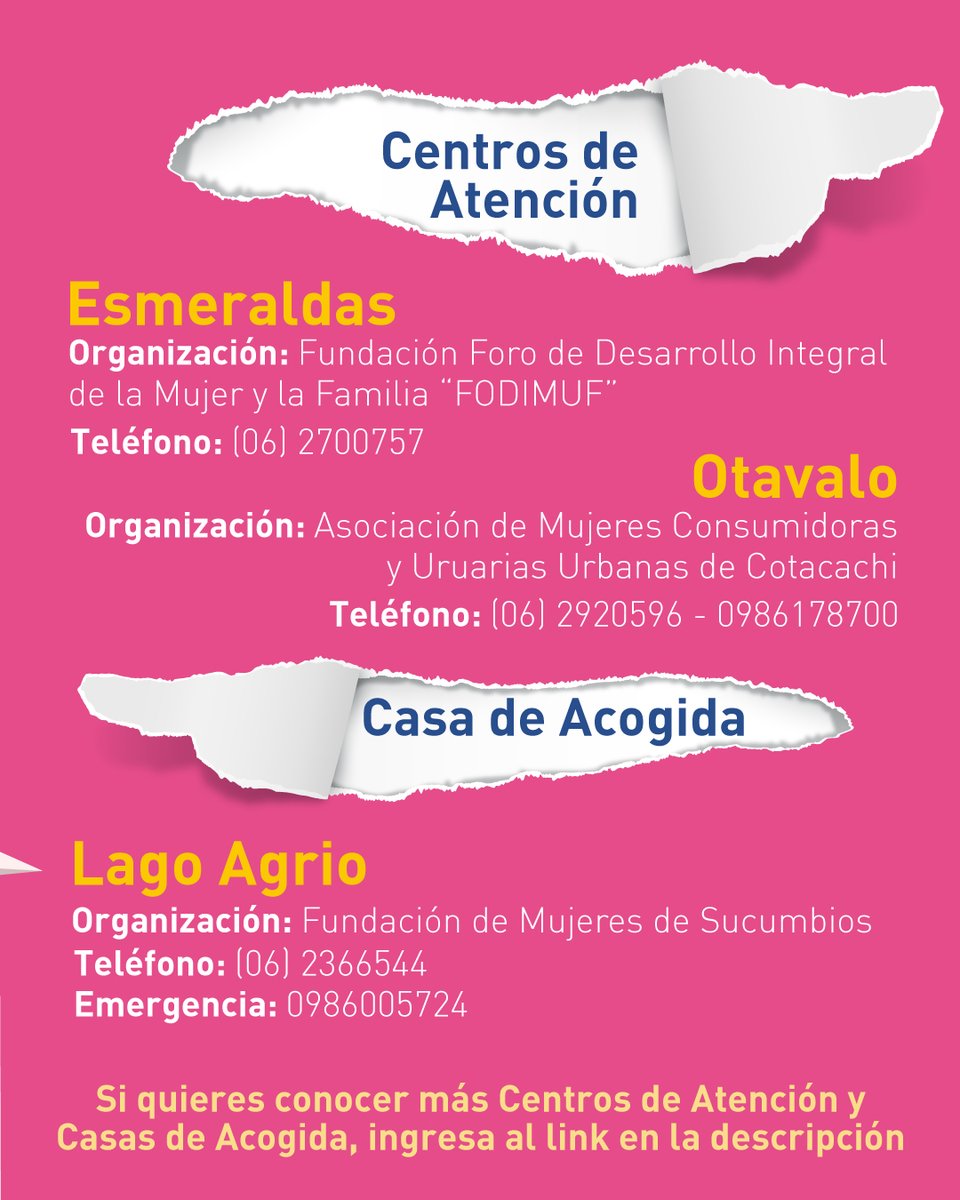¡Si te sientes en riesgo, busca ayuda AHORA!🚨
 
No esperes, tu vida es lo más importante ¡Aquí te dejamos los centros de ayuda a los que puedes acudir!⚖😢
No estás sola, llama. 💜

#UnidasPorNuestrosDerechos #powerwomen #mujeres