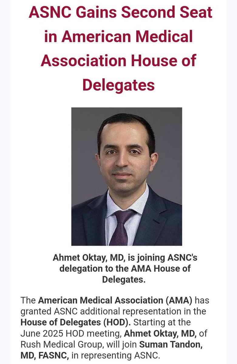 Ahmet Afsin Oktay, MD (@afsin_oktay) on Twitter photo I am grateful for the opportunity to represent <a href="/MyASNC/">ASNC Society</a> at the American Medical Association. I am grateful for the opportunity to represent <a href="/MyASNC/">ASNC Society</a> at the American Medical Association.