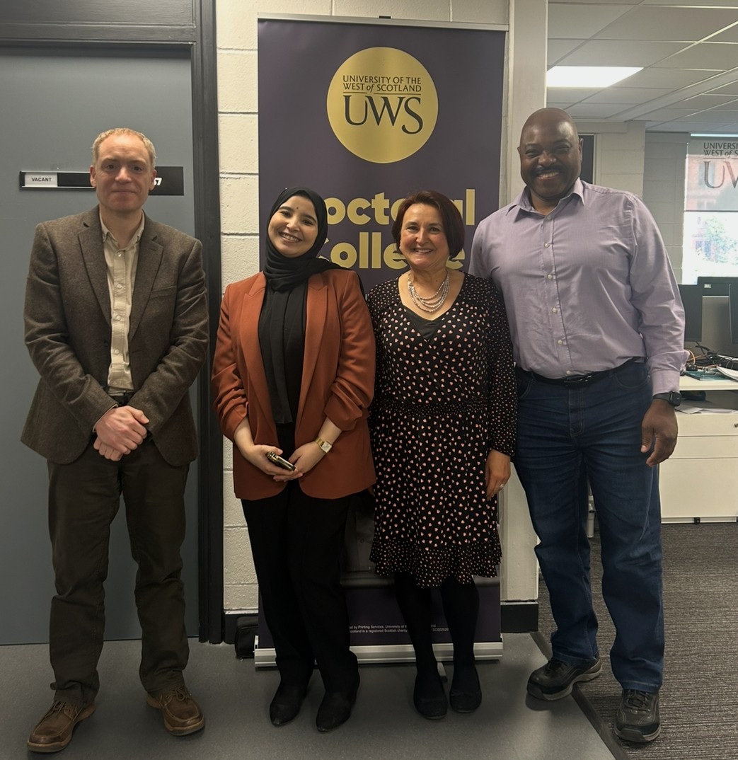 UWS Languages Section (@uwslangstesol) on Twitter photo Huge congratulations to Dr Amira Lagha (<a href="/Amiralagha2023/">Amira Lagha</a>) of <a href="/UniWestScotland/">UWS</a> who successfully defended her PhD thesis last Friday, and to her supervisor <a href="/YonahMatemba/">Yonah Matemba</a>. Thanks to
<a href="/irishosaru/">Martin Mullen</a> of <a href="/uwslangstesol/">UWS Languages Section</a> for acting as internal examiner, and to Dr McAuliffe for chairing. Huge congratulations to Dr Amira Lagha (<a href="/Amiralagha2023/">Amira Lagha</a>) of <a href="/UniWestScotland/">UWS</a> who successfully defended her PhD thesis last Friday, and to her supervisor <a href="/YonahMatemba/">Yonah Matemba</a>. Thanks to
<a href="/irishosaru/">Martin Mullen</a> of <a href="/uwslangstesol/">UWS Languages Section</a> for acting as internal examiner, and to Dr McAuliffe for chairing.