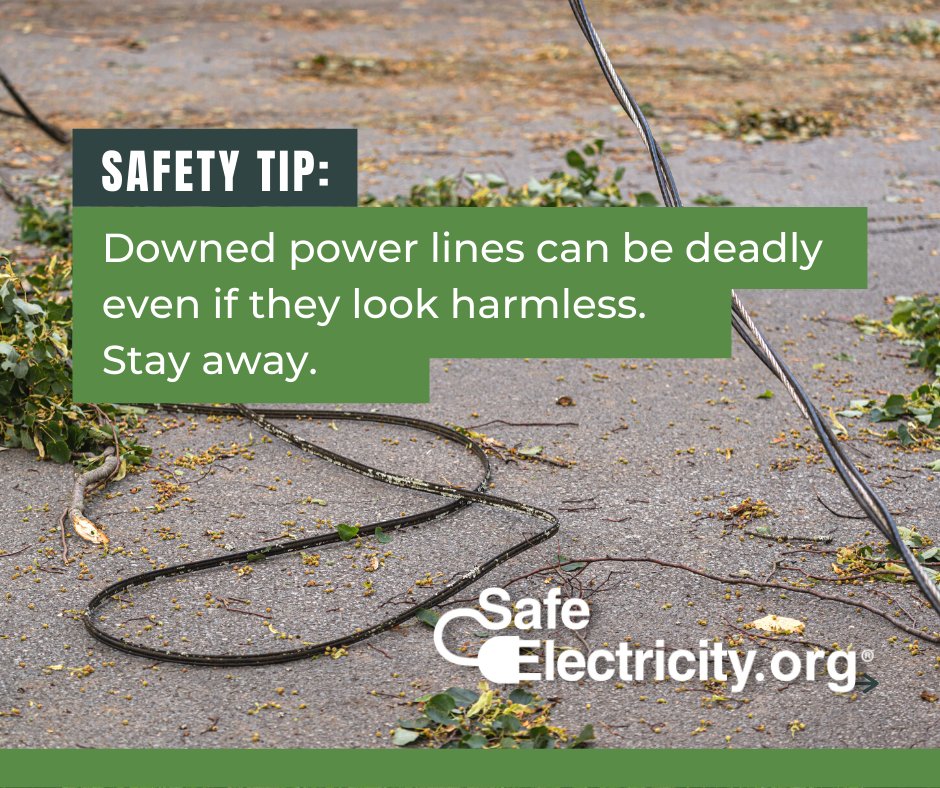 April showers bring… potential electrical hazards. Never use electrical appliances near water. If you see a downed power line, stay away and report it immediately!