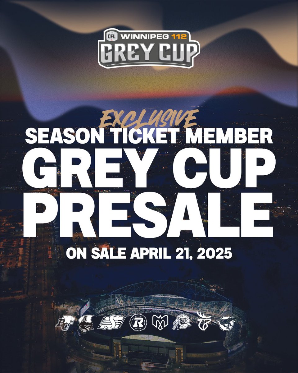 CFL Season Ticket Members: your exclusive Grey Cup presale starts in one week.

Start rounding up the crew and dust off those dancing shoes. Winnipeg’s throwing Canada’s Biggest Social, and you’re on the guest list.

There’ll be kubasa, salami shoulders, and just the right amount
