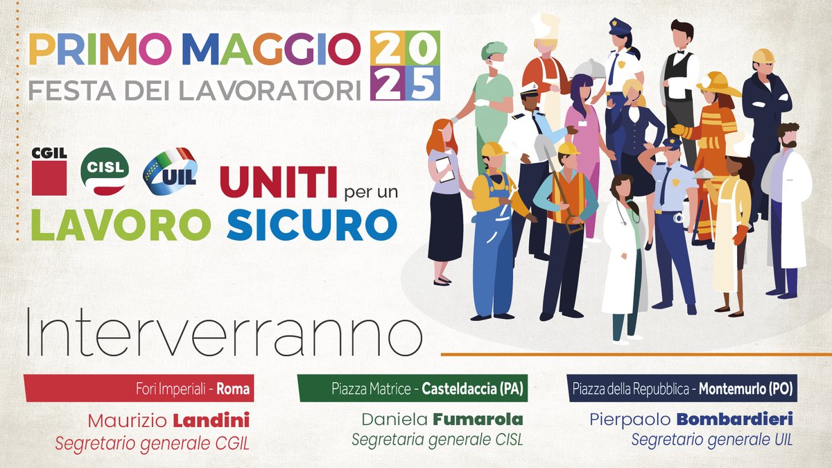 📢#PrimoMaggio2025
"Uniti per un lavoro sicuro"
👇Qui il manifesto nazionale unitario