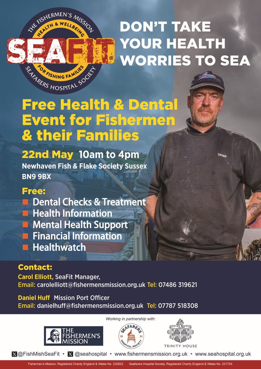 SeaFit® (@fishmishseafit) on Twitter photo Let's prioritise health! No fisherman should have to choose between earning a living & their health. Quayside clinics provide crucial check-ups. Newhaven 22nd May <a href="/thefishmish/">Fishermen's Mission</a> <a href="/seahospital/">Seafarers Hospital Society</a> <a href="/OneYouESussex/">One You East Sussex</a> <a href="/DentaidC55232/">Dentaid The Dental Charity</a> <a href="/SeafarersAdvice/">SAIL</a> <a href="/trinityhouse_uk/">Trinity House</a> Let's prioritise health! No fisherman should have to choose between earning a living & their health. Quayside clinics provide crucial check-ups. Newhaven 22nd May <a href="/thefishmish/">Fishermen's Mission</a> <a href="/seahospital/">Seafarers Hospital Society</a> <a href="/OneYouESussex/">One You East Sussex</a> <a href="/DentaidC55232/">Dentaid The Dental Charity</a> <a href="/SeafarersAdvice/">SAIL</a> <a href="/trinityhouse_uk/">Trinity House</a>