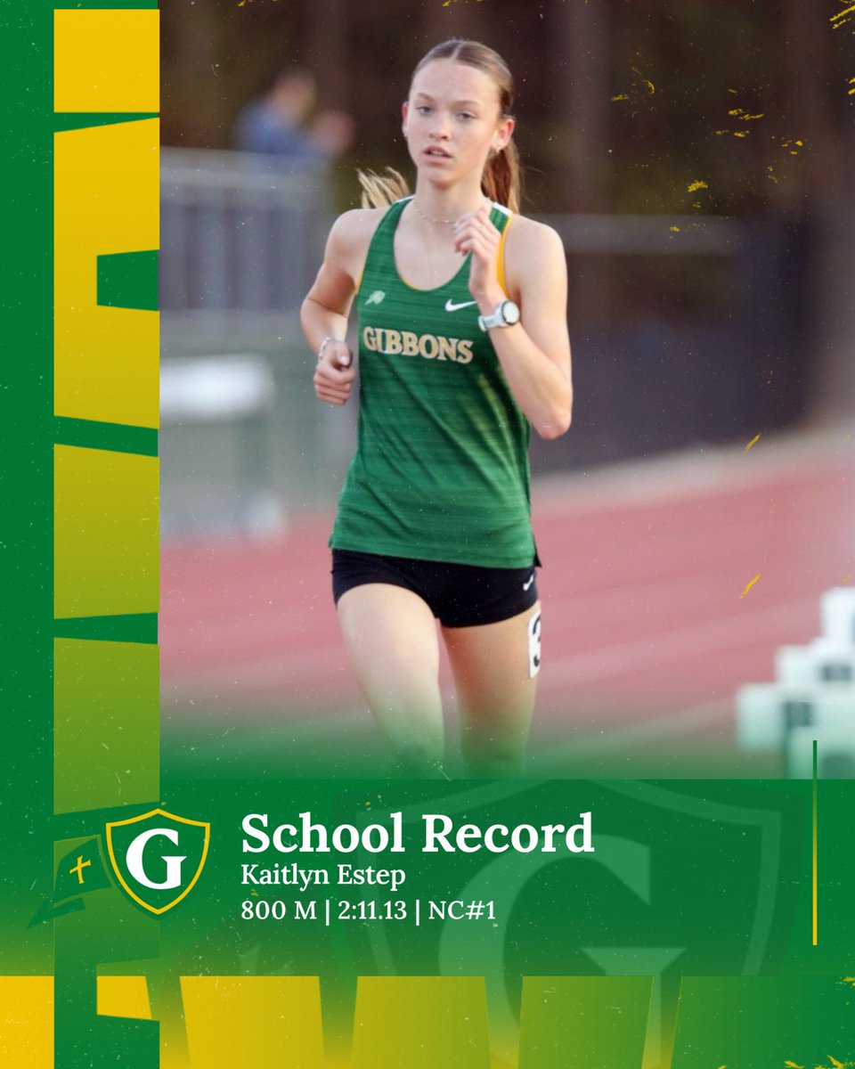 New 800m record holder at Cardinal Gibbons! After 47 years, the record has finally fallen. Huge congrats to Kaitlyn!