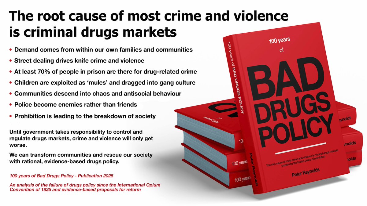 <a href="/teamleafie/">leafie</a> Bad #drugspolicy is the root cause of most crime and violence. #Prohibition creates criminal drugs markets which drive harm. The solution is legal #regulation. Until politicians grasp this nettle, crime, violence, exploitation and antisocial behaviour will continue to rise.