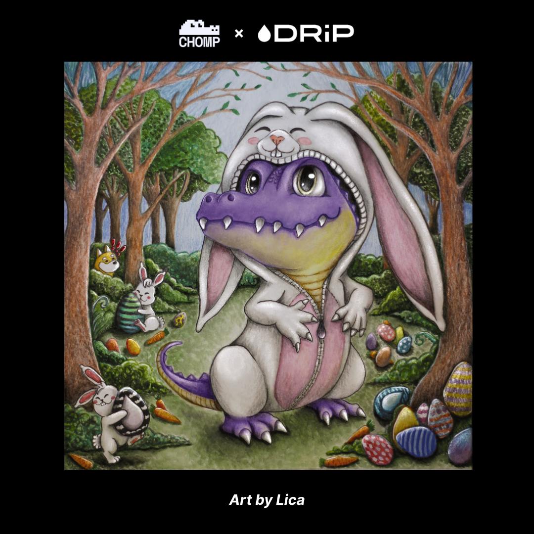 CHOMPY is out to hunt eggs... in style!

🐊 Hunter Mode: <a href="/_ArtLica/">Lica 💧</a> Edition 🐊

Meet our second CHOMP community creator: Lica, an artist who blends traditional and digital art, bringing a fresh spin to CHOMPY’s Easter egg hunt with her latest piece

Can you spot *the* easter egg?
