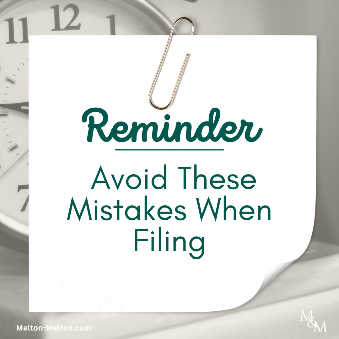 MeltonandMelton's tweet image. With the tax deadline being tomorrow, make sure to avoid common filing mistakes that could delay your return! The IRS has shared some key errors to watch out for, check them out here: [f.mtr.cool/nizhcpnlgr #TaxTips #TaxSeason #FileSmart