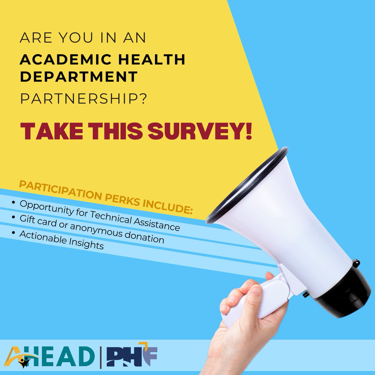 We need your help: PHF is teaming up on an exciting project to understand and improve Academic Health Department partnerships, and we want to hear from you! Take just 20 minutes to share your insights and make a difference in how we collaborate: bit.ly/3YrqkHc