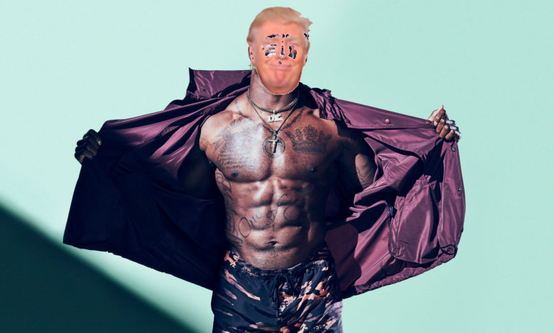 CraigRozniecki's tweet photo. According to Donald Trump's physical, he's 6'3", 224 lbs. As of last year, Pittsburgh Steelers wideout, DK Metcalf, was 6'3", 228 lbs. So, Trump would have us believe he looks like this.
#MAGAMorons #ObeseCheeto https://t.co/kvw4ZLI5Dd