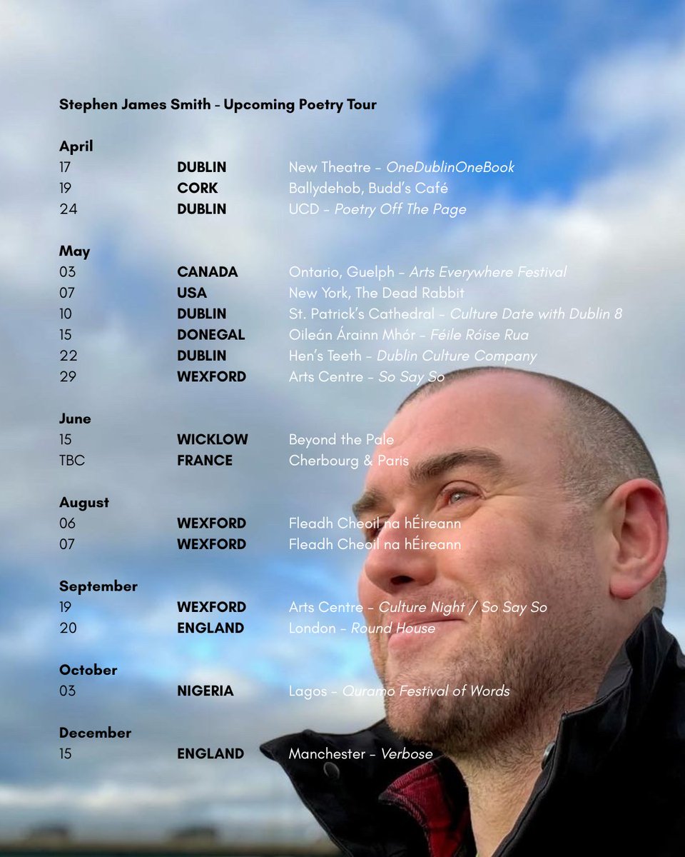 Stephen James Smith (@sjswords) on Twitter photo 🎤 I’m excited to share my upcoming tour details, with more to announce soon...
17 dates, 6 countries, 5 counties, and 3 continents!
🎟️ For more details and ticket links, visit:
👉 linktr.ee/sjswords
See you along the road! 💚
<a href="/poetryireland/">Poetry Ireland / Éigse Éireann</a> #Poetry 🎤 I’m excited to share my upcoming tour details, with more to announce soon...
17 dates, 6 countries, 5 counties, and 3 continents!
🎟️ For more details and ticket links, visit:
👉 linktr.ee/sjswords
See you along the road! 💚
<a href="/poetryireland/">Poetry Ireland / Éigse Éireann</a> #Poetry