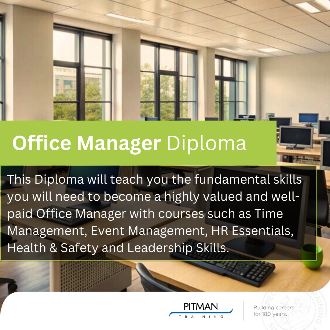 Pitman Training Dublin-Swords (@pitmanswords) on Twitter photo Ready to take charge of the office? Our Office Manager Diploma gives you the skills to lead, organize and succeed! Start your journey with Pitman Training Swords today! β¨
βοΈ swords@pitman-training.com
βοΈ 018404075 opt 2
π
Book here: ow.ly/SNjO50PheKt Ready to take charge of the office? Our Office Manager Diploma gives you the skills to lead, organize and succeed! Start your journey with Pitman Training Swords today! β¨
βοΈ swords@pitman-training.com
βοΈ 018404075 opt 2
π
Book here: ow.ly/SNjO50PheKt