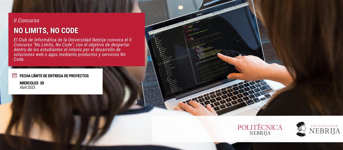🚀 ¿Todavía no te has inscrito al II Concurso #NoCode, No Limits?🚀

🏆 Premios:
 💰 Primer premio 200€
 💰 Segundo premio 100€

🔥 ¡Demuestra lo que puedes crear sin código y gana premios! 🔥
👉 ¿Te animas antes del 30 de abril? Déjalo en los comentarios, escríbeme para más