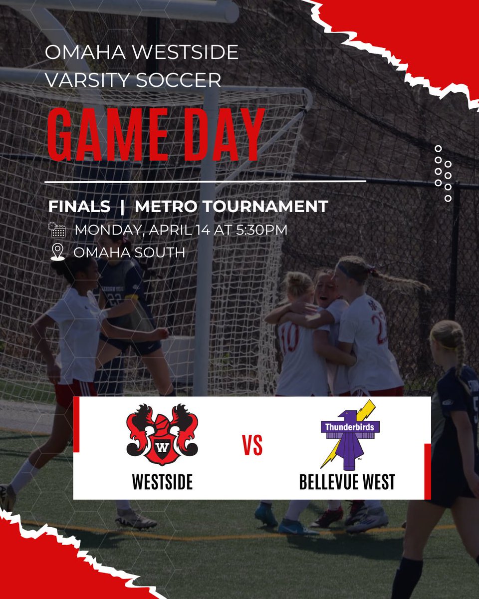 Metro FINALS 😎 be there at 5:30pm to support your girls varsity soccer team!! 
📍Omaha South
#wearewestside #gowarriors