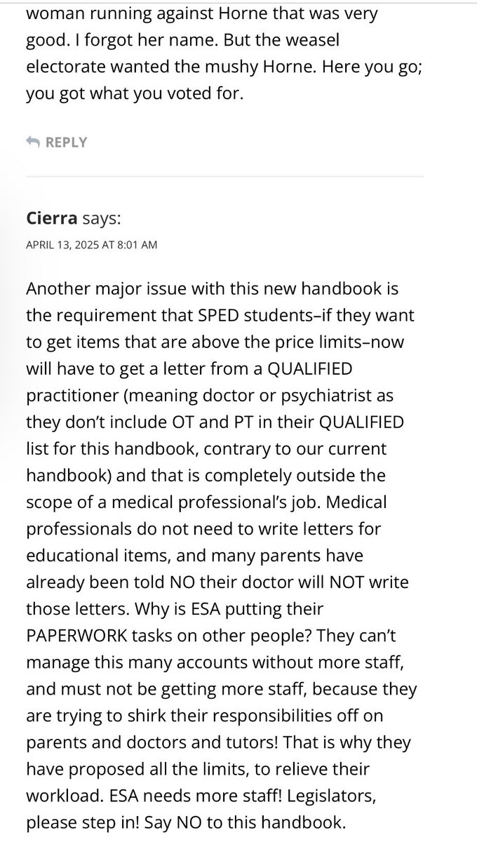 LIESofSOSaz's tweet photo. These ESA caps aren't
accountability they're control.

SPED students blocked from vocational paths

$2K limit on tech for a blind child

Families forced into impossible choices

This isn't support. It's failure.
@RealTomHorne is hurting our most vulnerable. https://t.co/7vz9jXzJBv