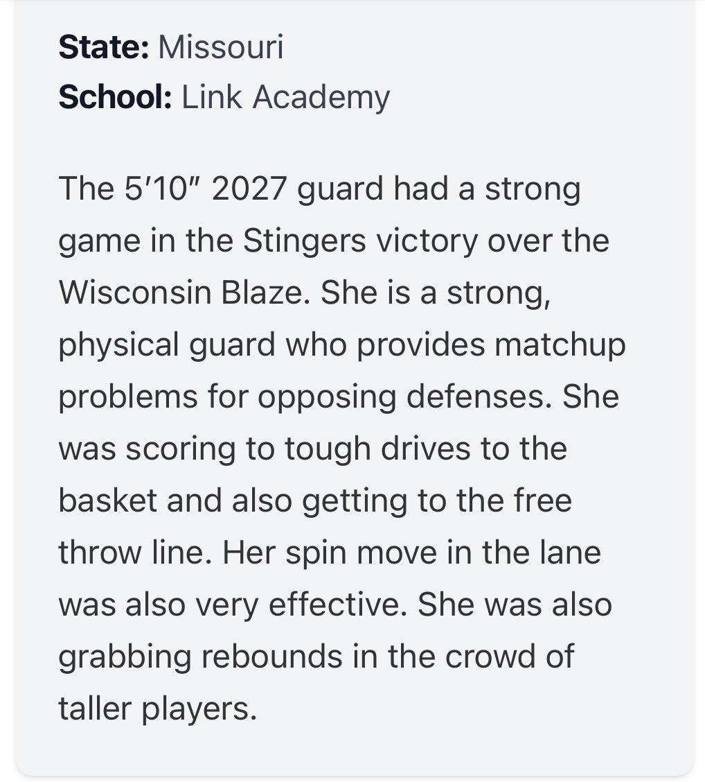 Thanks for the write up! <a href="/PGHMissouri/">Prep Girls Hoops Missouri</a> <a href="/stingersbball27/">Stinger Basketball Association 2027</a>