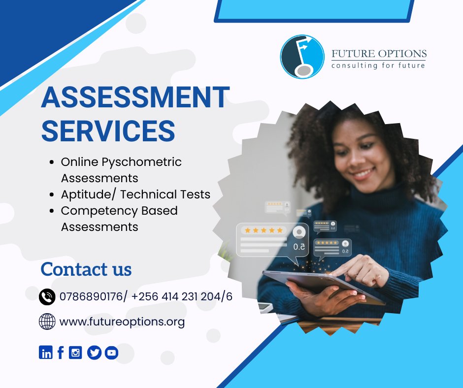 Make smarter hiring &amp; development decisions with Future Options!

🧠 Psychometric | Aptitude | Technical Tests
✅ Tailored, online, expert-designed assessments
🔗 lnkd.in/dK_MddqS
📞 +256 786 890176 | ✉️ info@futureoptions.org

#TalentAcquisition #HRServices #FutureOptions