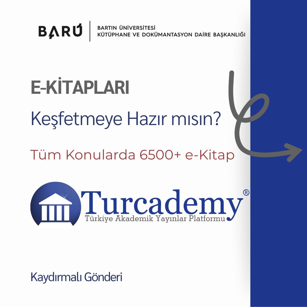 bartinkutuphane's tweet photo. 📚Kütüphanemizin Turcademy veritabanına aboneliği devam ediyor.

📖Tüm konularda, araştırma süreçlerini destekleyen 6500+ akademik e-kitaba kolayca erişebilirsiniz.

💻🔗 Üniversite içinden: https://t.co/sgc7UHDVat

🌐🔗 Üniversite dışından: https://t.co/T7RJsmaz8O https://t.co/Mxik04sCbX