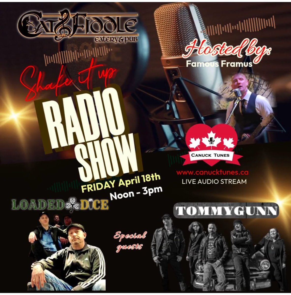 This #friday April 18th, 25 starting at noon come to the <a href="/catandfiddle/">Annie Bailey</a> in #hamont &amp; enjoy Live music along with great chatter as the bands share their history &amp; #originalmusic! 174 John St.S.