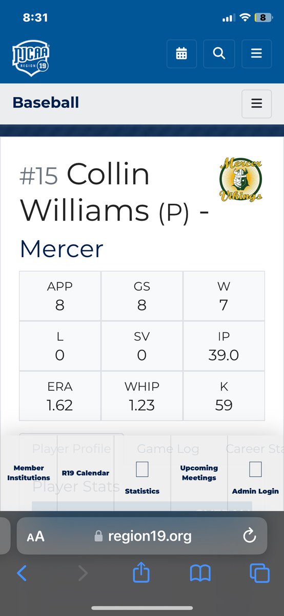Collin Williams (@collinw_15) on Twitter photo -Red Shirt Sophomore
- <a href="/mcccbaseball/">Mercer Baseball</a>
-Cell 267-274-6906
Stats From Past 2 Starts ( @ Del Tech/vs Lackawanna)
12 innings
20 K’s
1 R
4 Hits
#JUCOPRODUCT #uncommitted
<a href="/BUncommitted/">Baseball_Uncommitted</a>
<a href="/jucoroute/">#JucoRoute</a> -Red Shirt Sophomore
- <a href="/mcccbaseball/">Mercer Baseball</a>
-Cell 267-274-6906
Stats From Past 2 Starts ( @ Del Tech/vs Lackawanna)
12 innings
20 K’s
1 R
4 Hits
#JUCOPRODUCT #uncommitted
<a href="/BUncommitted/">Baseball_Uncommitted</a>
<a href="/jucoroute/">#JucoRoute</a>