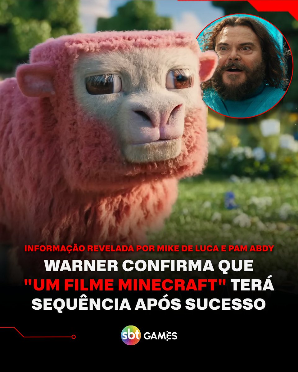 Agora é oficial! 🔥

A Warner confirmou que a sequência de Um Filme Minecraft já está em desenvolvimento. A informação foi revelada por Mike De Luca e Pam Abdy, copresidentes do estúdio, durante uma entrevista ao portal Deadline.