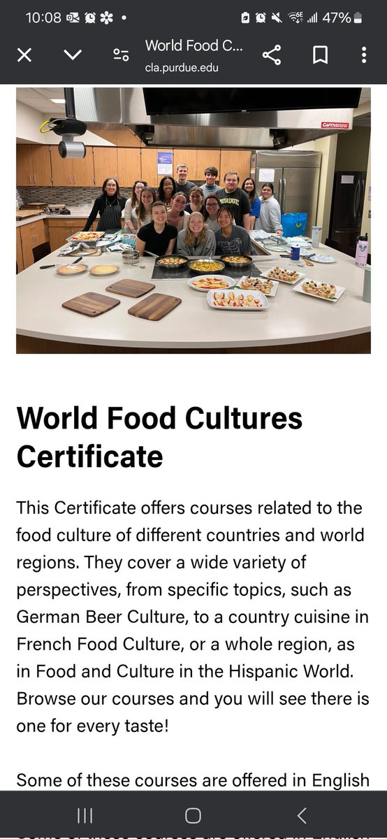 Purdue Arabic Program (@lhousseineguerw) on Twitter photo Students and visitors learning about the new certificate that <a href="/PurdueLanguages/">Purdue Languages</a> is offering. What an amazing opportunity to learn about world food cultures. Here is the link for more info:
cla.purdue.edu/academic/slc/u… Students and visitors learning about the new certificate that <a href="/PurdueLanguages/">Purdue Languages</a> is offering. What an amazing opportunity to learn about world food cultures. Here is the link for more info:
cla.purdue.edu/academic/slc/u…