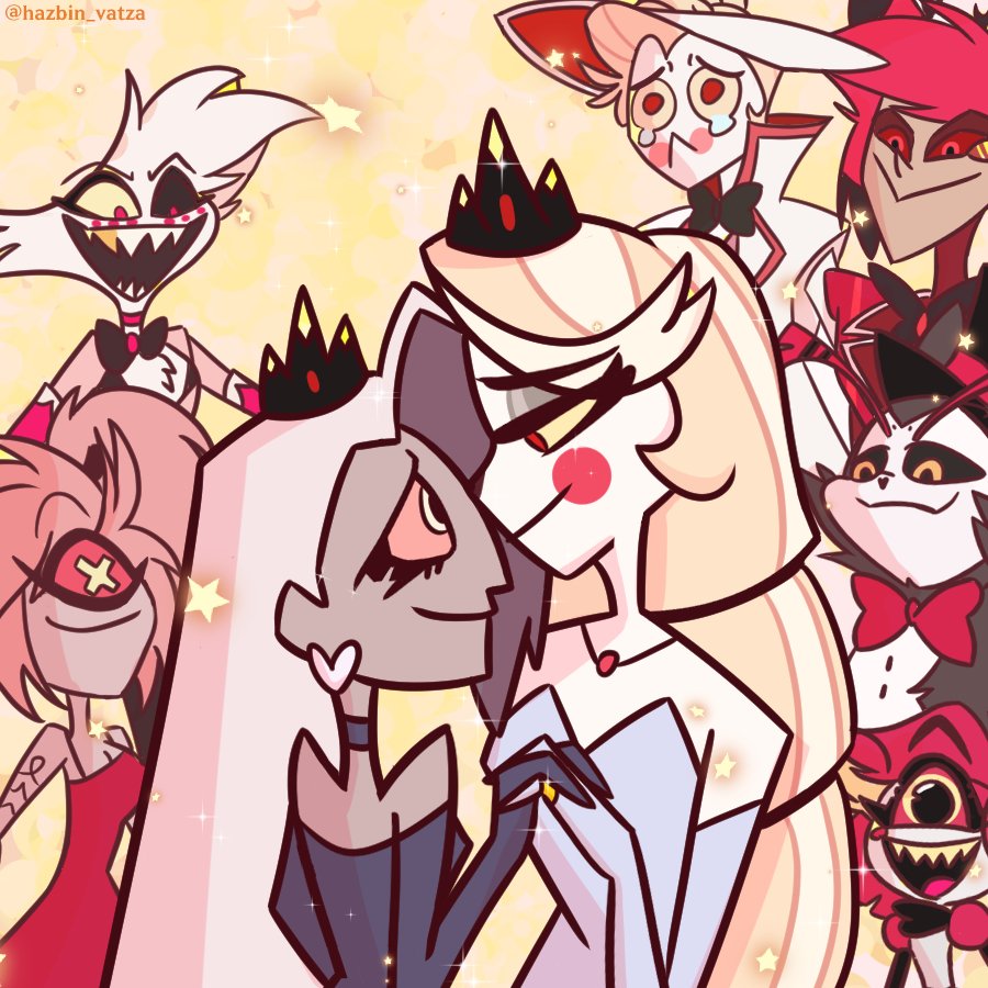 #ChaggieWeek2025 
Day 7:  Wedding / Coronation 
채기위크 마지막날인데 늦어버렸다...!
#Chaggie #HazbinHotel