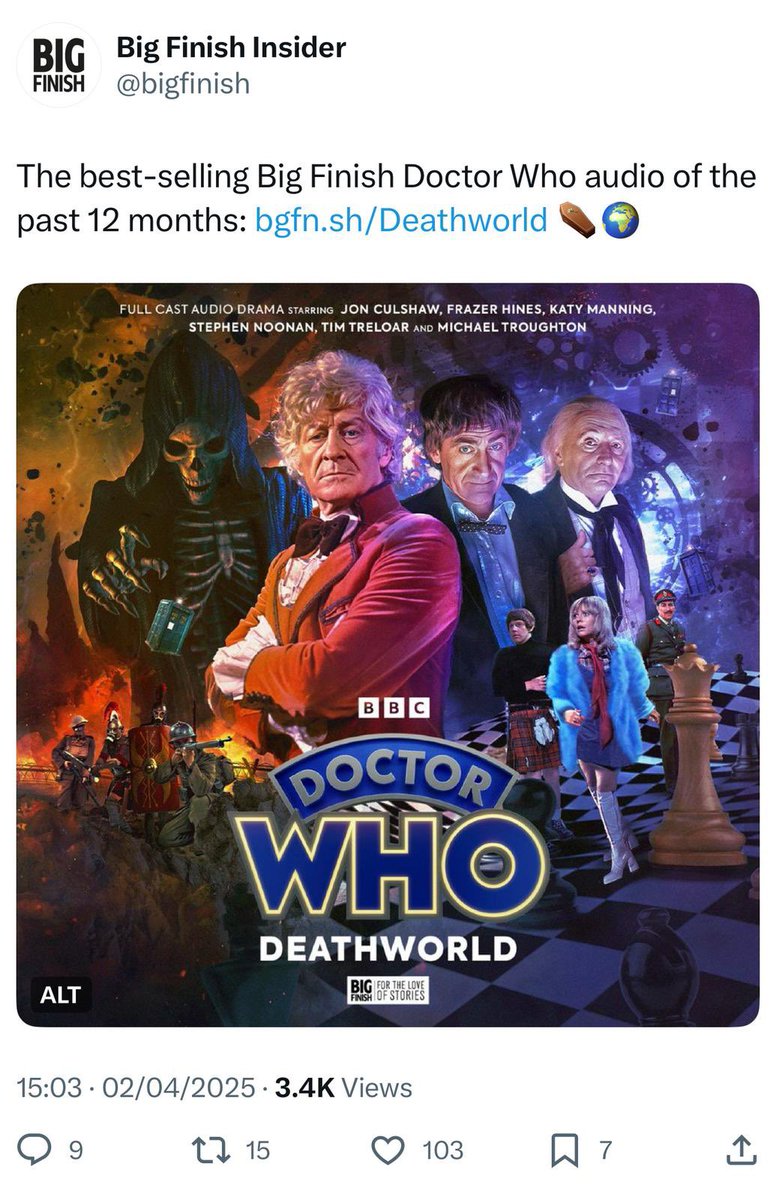 This is nice to see… <a href="/bigfinish/">Big Finish Insider</a> Go Team! #DrWho #DrWhoLostStories #Whoniverse