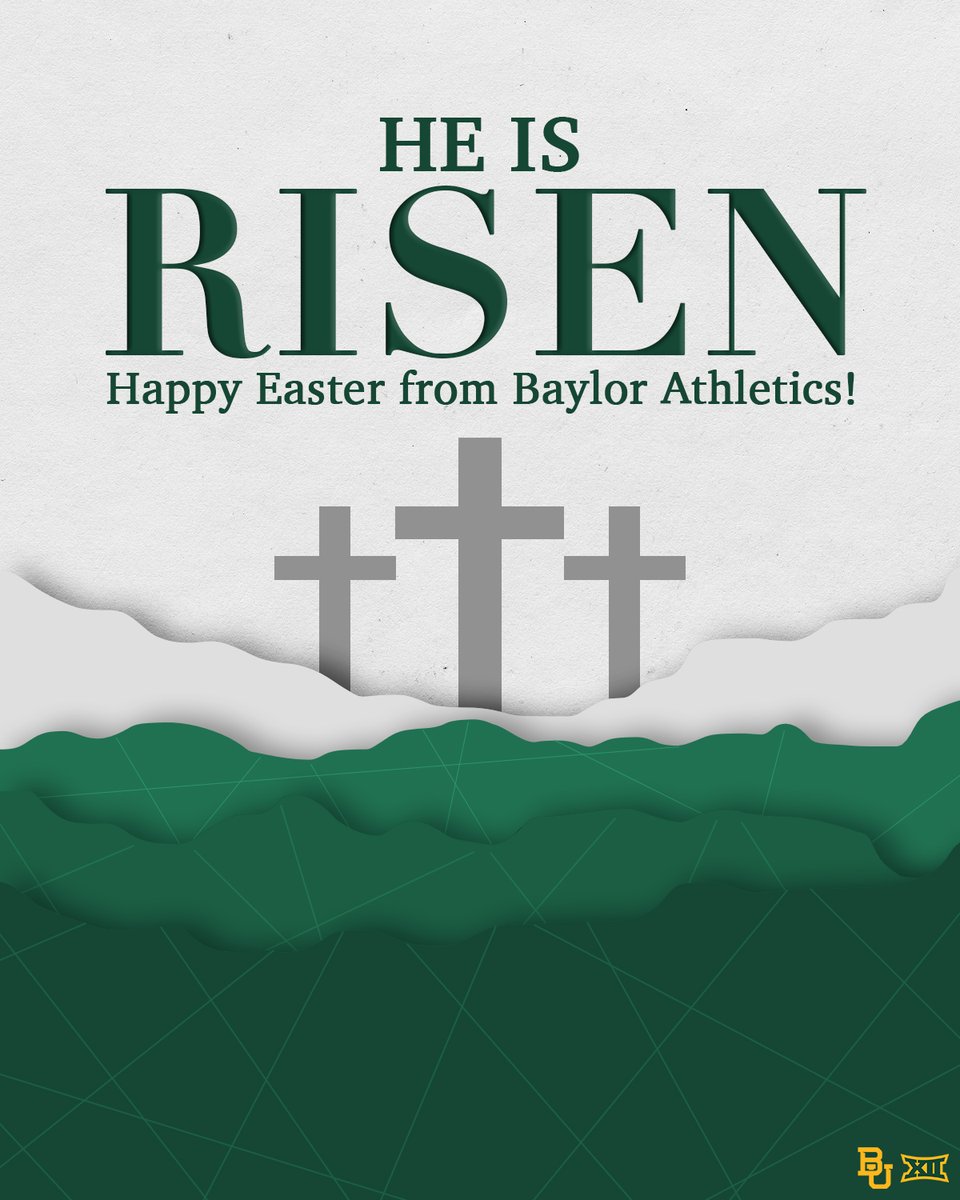 Baylor Athletics (@baylorathletics) on Twitter photo "Praise be to the God and Father of our Lord Jesus Christ! In His great mercy He has given us new birth into a living hope through the resurrection of Jesus Christ from the dead." -1 Peter 1:3
Happy Easter, <a href="/Baylor/">Baylor University</a> Family! π "Praise be to the God and Father of our Lord Jesus Christ! In His great mercy He has given us new birth into a living hope through the resurrection of Jesus Christ from the dead." -1 Peter 1:3
Happy Easter, <a href="/Baylor/">Baylor University</a> Family! π