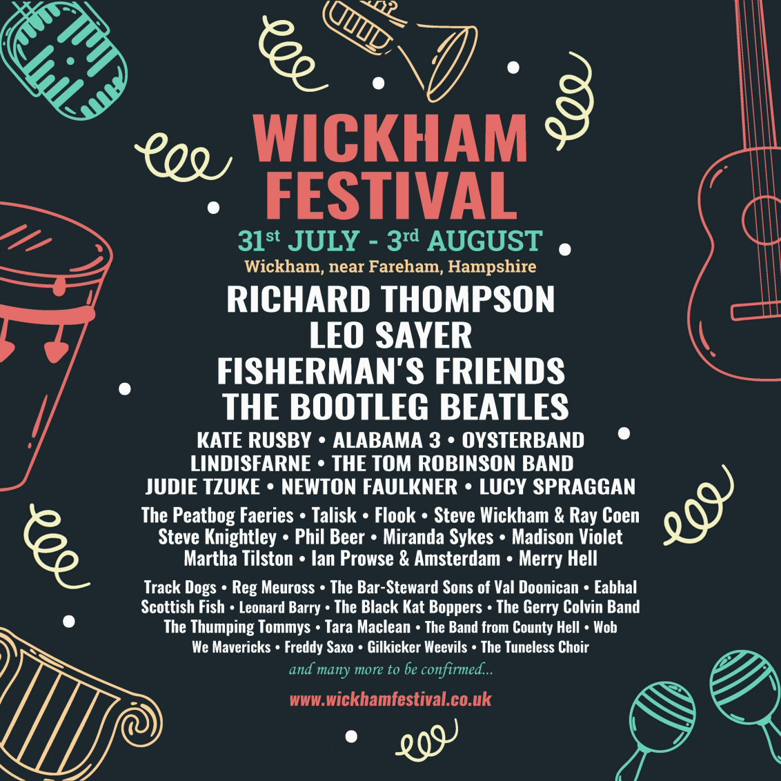 The #WickhamFestival 2025 lineup, with more acts still to be announced!