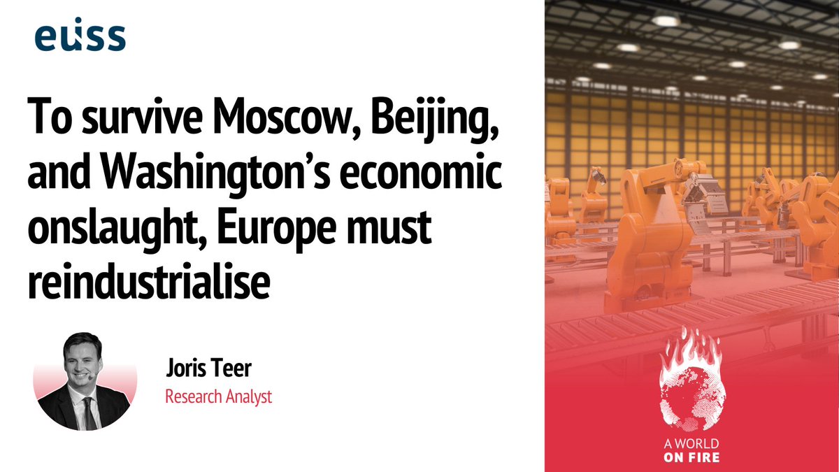 EU Institute for Security Studies (@eu_iss) on Twitter photo Trump’s #tariffs are just the latest blow. Europe’s industrial base is under siege from Moscow, Beijing & now Washington. To defend itself, the EU must reindustrialise. Economic & national security are at stake, warns <a href="/joristeer/">Joris Teer 刘亚伯</a>.
➡️ Read: iss.europa.eu/publications/c… Trump’s #tariffs are just the latest blow. Europe’s industrial base is under siege from Moscow, Beijing & now Washington. To defend itself, the EU must reindustrialise. Economic & national security are at stake, warns <a href="/joristeer/">Joris Teer 刘亚伯</a>.
➡️ Read: iss.europa.eu/publications/c…