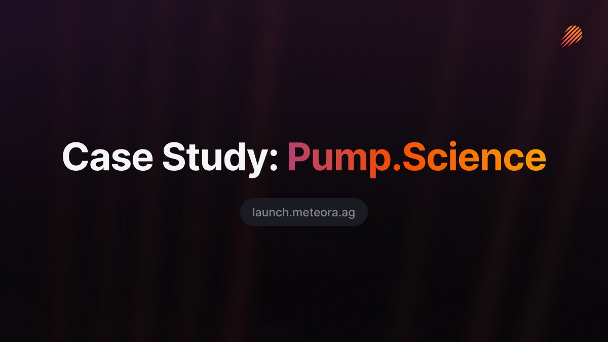 Meteora (@meteoraag) on Twitter photo We built Dynamic AMM V2 not in isolation — but by working with our partners and building a product that addresses their needs around token launches.
Read <a href="/0xSoju/">Soju 燒酒 | Meteora</a>’s case study on how <a href="/pumpdotscience/">Pump Science</a> utilized DAMM v2 to develop an effective token launch and graduation mechanism. We built Dynamic AMM V2 not in isolation — but by working with our partners and building a product that addresses their needs around token launches.
Read <a href="/0xSoju/">Soju 燒酒 | Meteora</a>’s case study on how <a href="/pumpdotscience/">Pump Science</a> utilized DAMM v2 to develop an effective token launch and graduation mechanism.