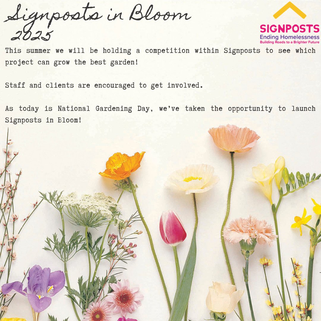 Signposts (@signpostsso) on Twitter photo Happy National Gardening Day! 
Today marks the start of Signposts in Bloom and our staff and clients have already been hard at work to give them a kickstart for the competition.
We can't wait to see these gardens!
#MayTheBestGardenWin Happy National Gardening Day! 
Today marks the start of Signposts in Bloom and our staff and clients have already been hard at work to give them a kickstart for the competition.
We can't wait to see these gardens!
#MayTheBestGardenWin