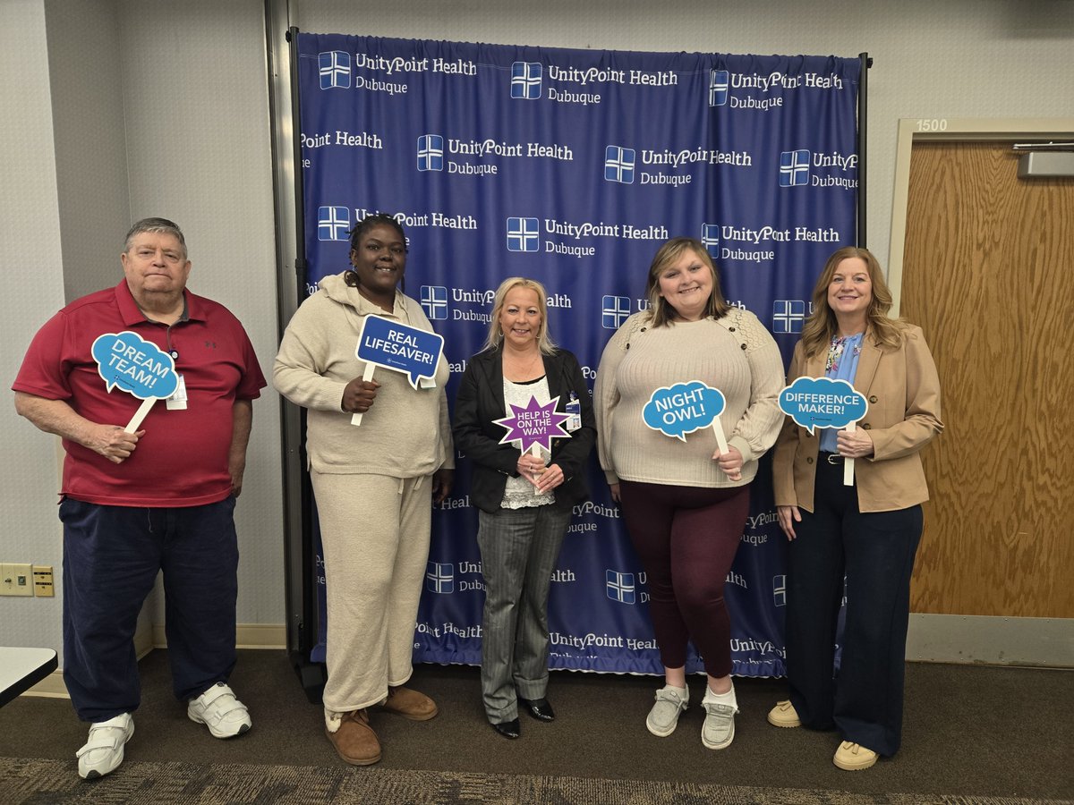 Please join us in welcoming our newest #DifferenceMakers to our team:
-David Turner, VNA, Staff Accountant
-Samya Stanford, Patient Care Tech
-Sheila Krug, Patient Access 
-Chaunda Sternhagen, Patient Care Tech
-Jill Schmidt, Rehab Therapy Manager unitypoint.org/join-our-team