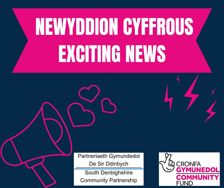 Rydym yn falch iawn o gyhoeddi cyllid wedi'i sicrhau gan <a href="/TNLComFundWales/">The National Lottery Community Fund Cymru</a> dros 4 blynedd ar gyfer ein prosiect 'Lle Chi Neu Ni' yn De Sir Ddinbych. Darllenwch ddatganiad gan ein Cadeirydd a'n Prif Swyddog.
canva.com/design/DAGkng8…