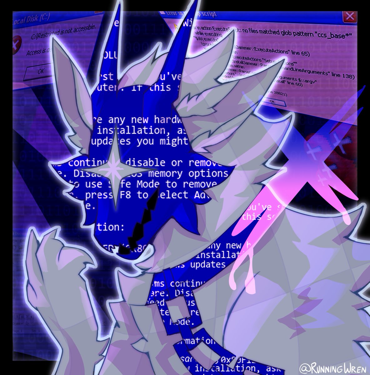 Getting through commissions- drew a headshot of this really cool character recently :3 (character belongs to Zer0hq!!)