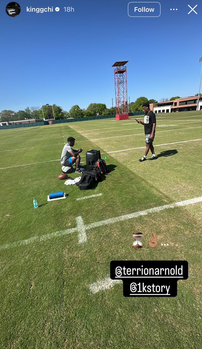 the_det_times's tweet image. Terrion Arnold worked out with Alabama safety Malachi Moore yesterday 👀