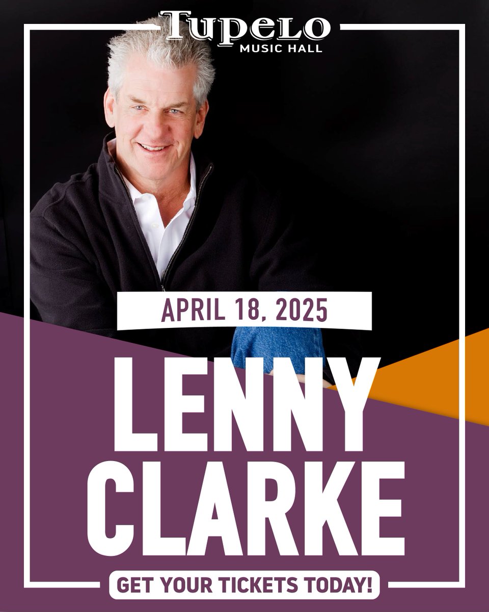 Comedian Lenny Clarke returns to Tupelo this Friday! If you're looking for a fun(ny) night out, don't miss this special evening of laughs with one of New England's best! Get your tickets at: tickets.tupelohall.com/lennyclarke