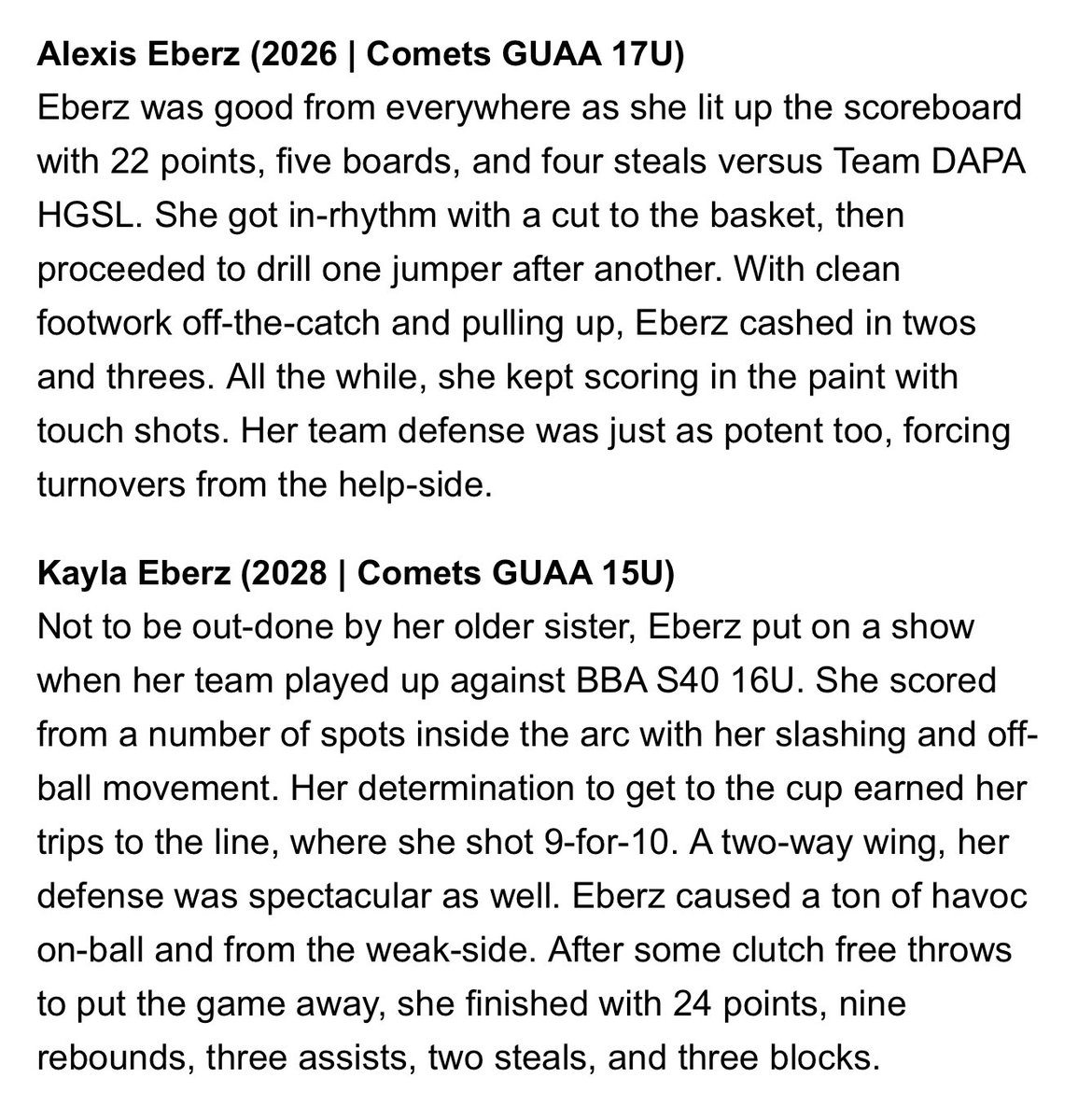 ACHS Girls Bball (@carroll_gbball) on Twitter photo Standout performances by <a href="/AbigailMcfillin/">Abigail McFillin</a> <a href="/Kayla_Eberz34/">Kayla Eberz</a> & <a href="/AlexisEberz/">Alexis eberz</a> this weekend at <a href="/SelectEventsBB/">Select Events Basketball</a> Tune Up. Thanks <a href="/hooplove215/">CityofBasketballLove</a> for your coverage!
cityofbasketballlove.com/news_article/s… Standout performances by <a href="/AbigailMcfillin/">Abigail McFillin</a> <a href="/Kayla_Eberz34/">Kayla Eberz</a> & <a href="/AlexisEberz/">Alexis eberz</a> this weekend at <a href="/SelectEventsBB/">Select Events Basketball</a> Tune Up. Thanks <a href="/hooplove215/">CityofBasketballLove</a> for your coverage!
cityofbasketballlove.com/news_article/s…