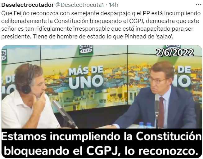 jescud2000's tweet photo. @PedroSalinas_V ¡Dormiría donde le salió del coño, mangante!
#Feijoo, presidente del partido más corrupto de Europa
#CinismoPP, #HiPPocresia, #IncomPPetencia,.. #TraPPaceros, … de toda la vida.
#MazonDimision
#MazonBasura
#FeijooGoHome
#FeijooMentirosoYCobarde
#AyusoDimision
#Ayuso7291Prision https://t.co/zV3u4elwg1