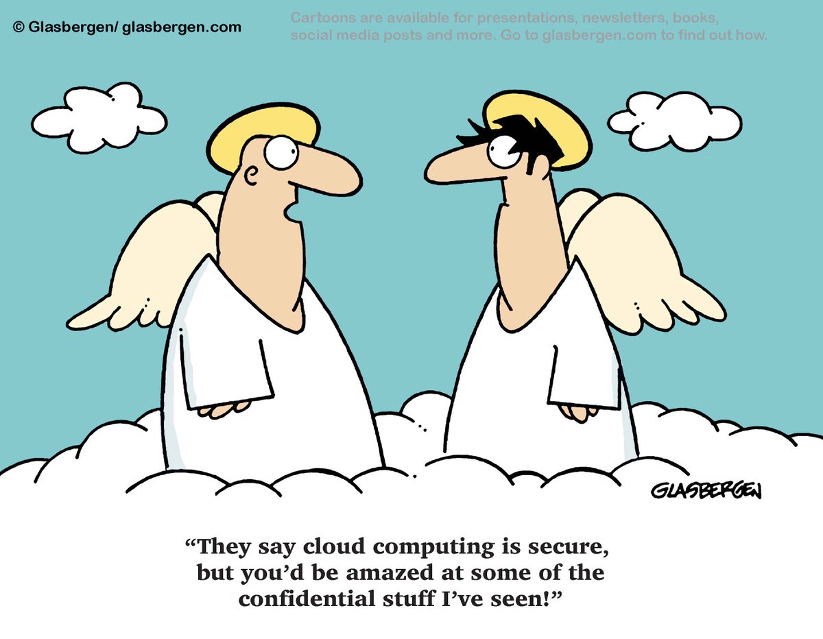 RGlasbergen's tweet photo. Cartoons are available for presentations, newsletters, books, social media posts and more. Go to https://t.co/Wa1jAnx20q to find out how.
#cloudcomputing #confidential #encryption #angels #CopyrightedMaterial #newcartoon #cartoonoftheday https://t.co/9bbItsyFHO
