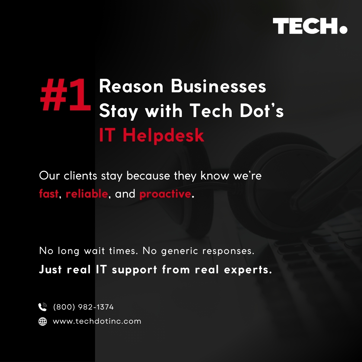 techdotinc's tweet image. Why do businesses stick with #TechDot’s IT #Helpdesk?
Because when things go wrong, they don’t wait — they get answers.
Fast response. Real solutions. Zero runaround.
That’s the kind of IT support your business deserves.
Start with Tech Dot Inc.