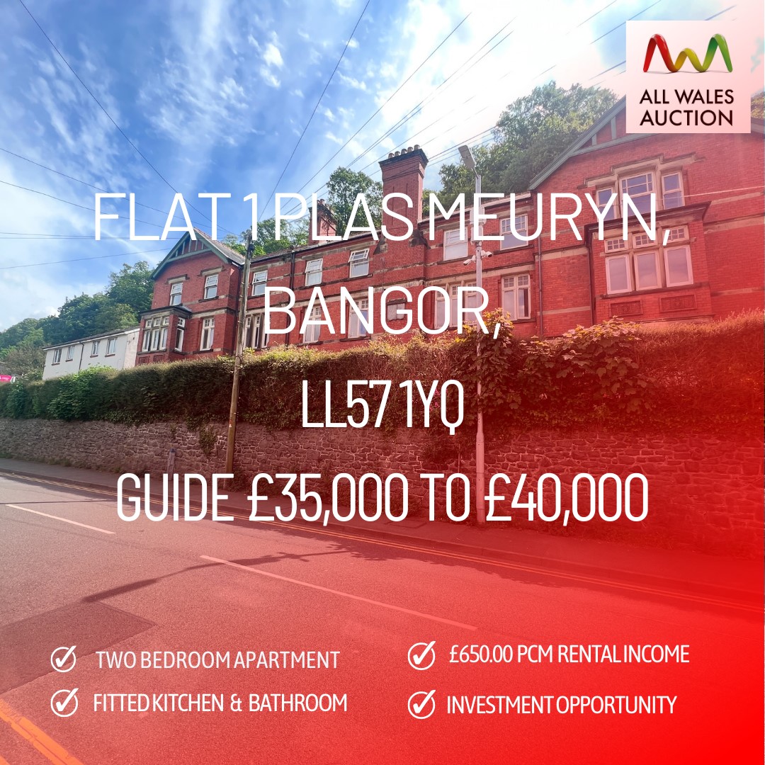 New Property!
Two Bedroom leasehold Apartment
For further information and to arrange your viewing, contact us :
surveys@tppuk.com / 01248 753939
#arwerth #forsale #NorthWales #williamsgoodwin #ProudGuildMember #Propertymark #auction #gwynedd
tppuk.com/online-auction…...