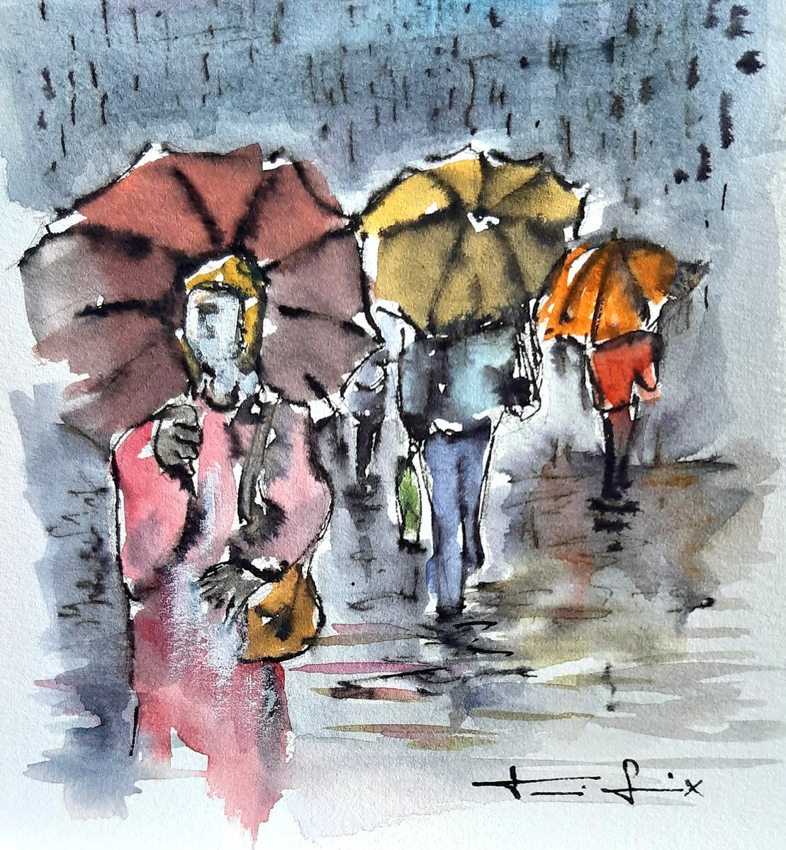 Ara plou. Salut.