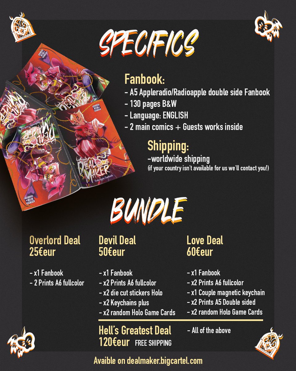 ‼️LAST WEEK TO PREORDER‼️
We finally have some merch samples in our hands! If you were hesitant to get your bundle we hope this clears it up for you~ stickers are still on the way but we hope you can enjoy the rest of the content so far! #dealmakerfanbook #radioapple #appleradio