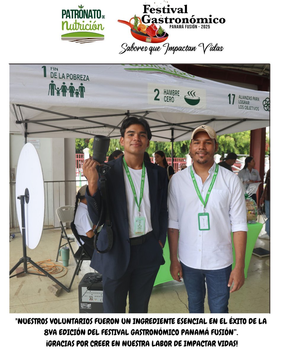 Agradecemos a nuestros Voluntarios por el apoyo brindado en nuestra 8va Edición del Festival Gastronómico Panamá Fusión SABORES QUE IMPACTAN VIDAS ❤️ 

Pablo Cajar @pablocajar 
Respaldo De León @wild__life_photographer 

Juntos seguimos Impactando Vidas con Grandes Pasos 🌱 ✅️