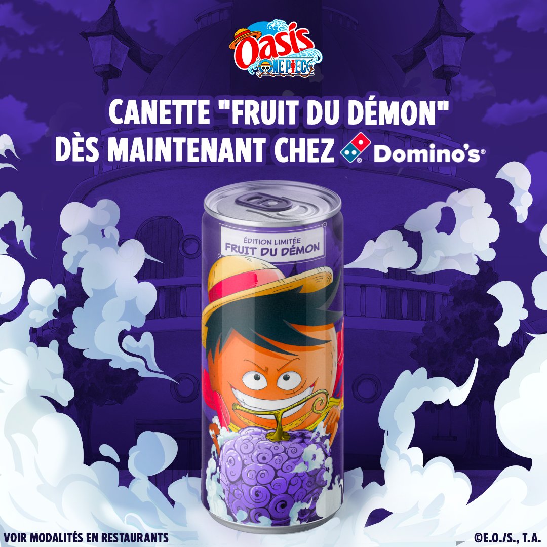 Oasis (@oasisbefruit) on Twitter photo Dernière chance si tu n'as pas encore ta canette "Fruit du Démon" ! Elle est maintenant disponible en édition très limitée chez <a href="/DominosFrance/">Domino’s Pizza France</a> 🍕 Dernière chance si tu n'as pas encore ta canette "Fruit du Démon" ! Elle est maintenant disponible en édition très limitée chez <a href="/DominosFrance/">Domino’s Pizza France</a> 🍕